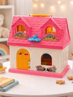 Fisher Price Little People Surprise & Sounds Home Pink Doll House Foldable